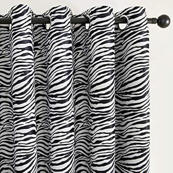 Buy Generic Top Finel Black And White Zebra Print Curtain Panel
