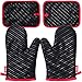 Oven Mitt and Potholders, DEIK Heat Resistant Oven Mitts Kit, Kitchen Cooking Gloves.