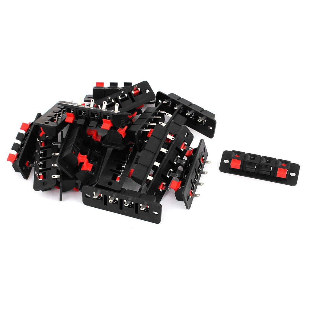 Sourcingmap 20pcs 4 Terminal Push Cable Clip Stereo Speaker Socket Connector Board