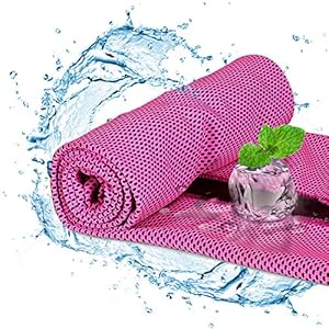 UPMCT Cooling Towel for Neck, Not Fade Microfiber Soft Breathable Towel for Sports, Fitness, Yoga, Camping (Red, 12in40in)