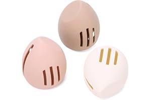 BPLUMA 3PCS Beauty Blender Holder Powder Puff Storage,Breathable Make-up Sponge Case for Business or Travel(Pink*1+White*1+Khaki*1)