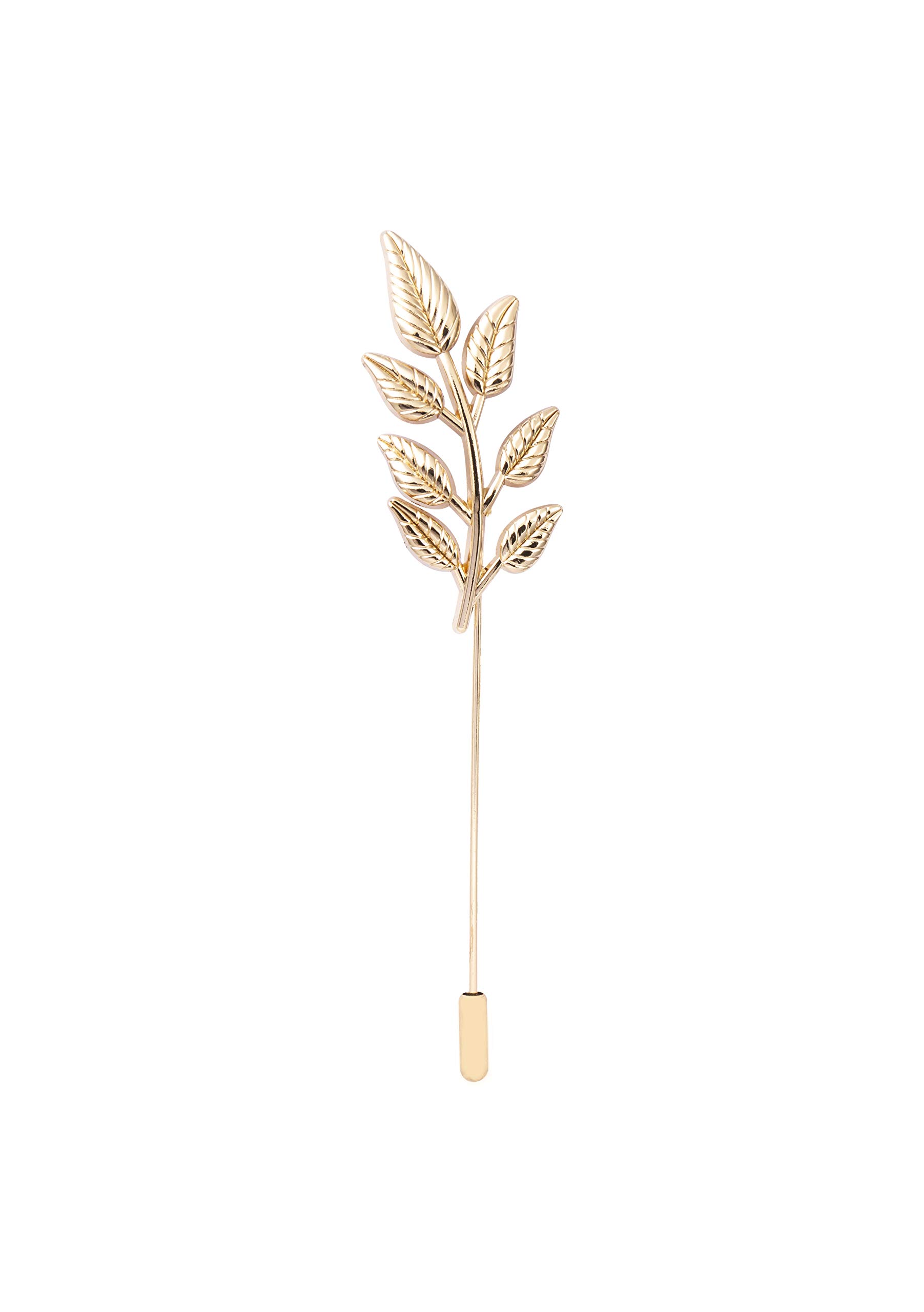Brooch Lapel Pin for Men Elegant Leaf Plant Suit Collar Lapel Pin Brooch for Unisex (Gold)