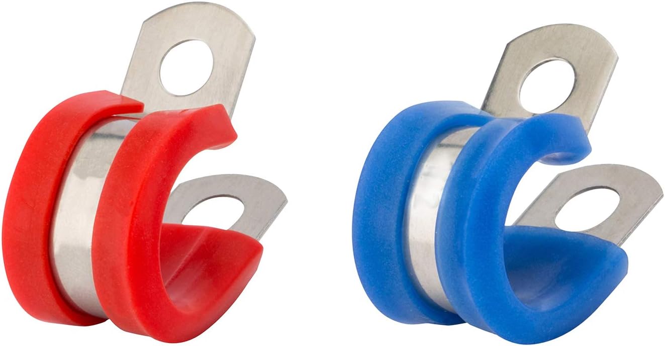 ISPINNER 12pcs 3/4 Inch Colorful Stainless Steel Cable Clamp, Rubber