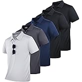 SUGARNO Mens Polo Shirts Short Sleeve,1 Pack/5 Pack Quick Dry Moisture Wicking Polos Workout Golf Shirts for Men
