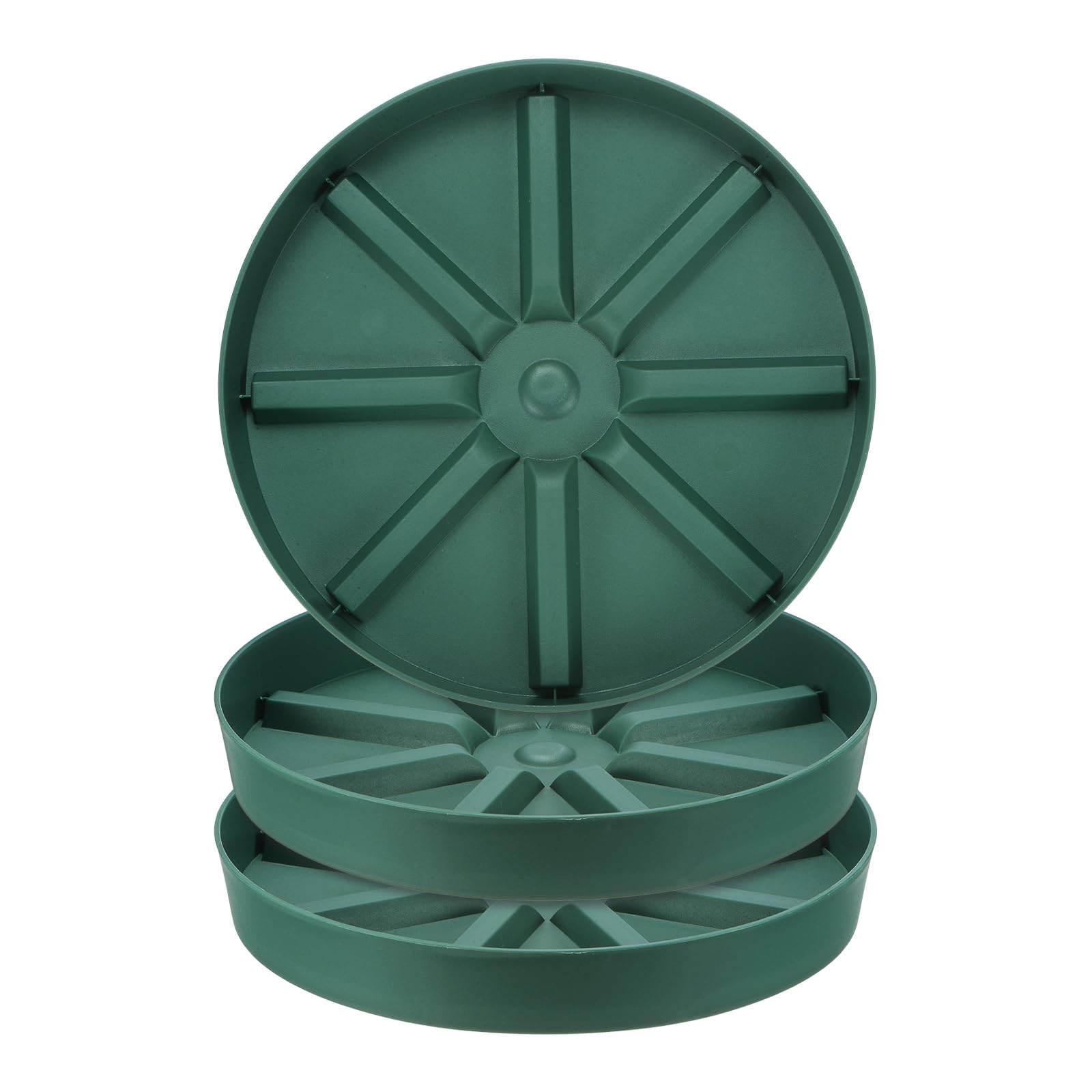 M METERXITY 3-Pack Plant Saucer, 10 Inch Flower Pot Saucers, Thicker Anti-Rot Root Plastic Plant Saucer for Indoor/Outdoor Potted Plant/Plant Water Catcher Tray [Green]