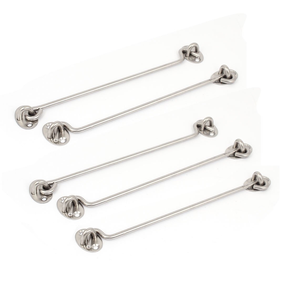 Sourcingmap 250mm Cabin Hooks Eye Latch Door Gate Swivel Window Hook with Mounting Screws 5pcs