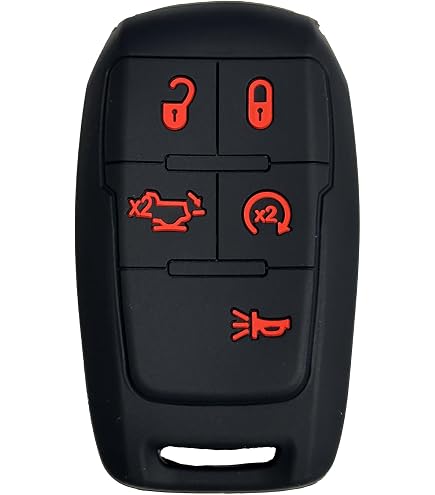 Silicone Key Fob Cover For 2019-2020 Ram 1500 (5-Button Remote) - 2 Pack, Red