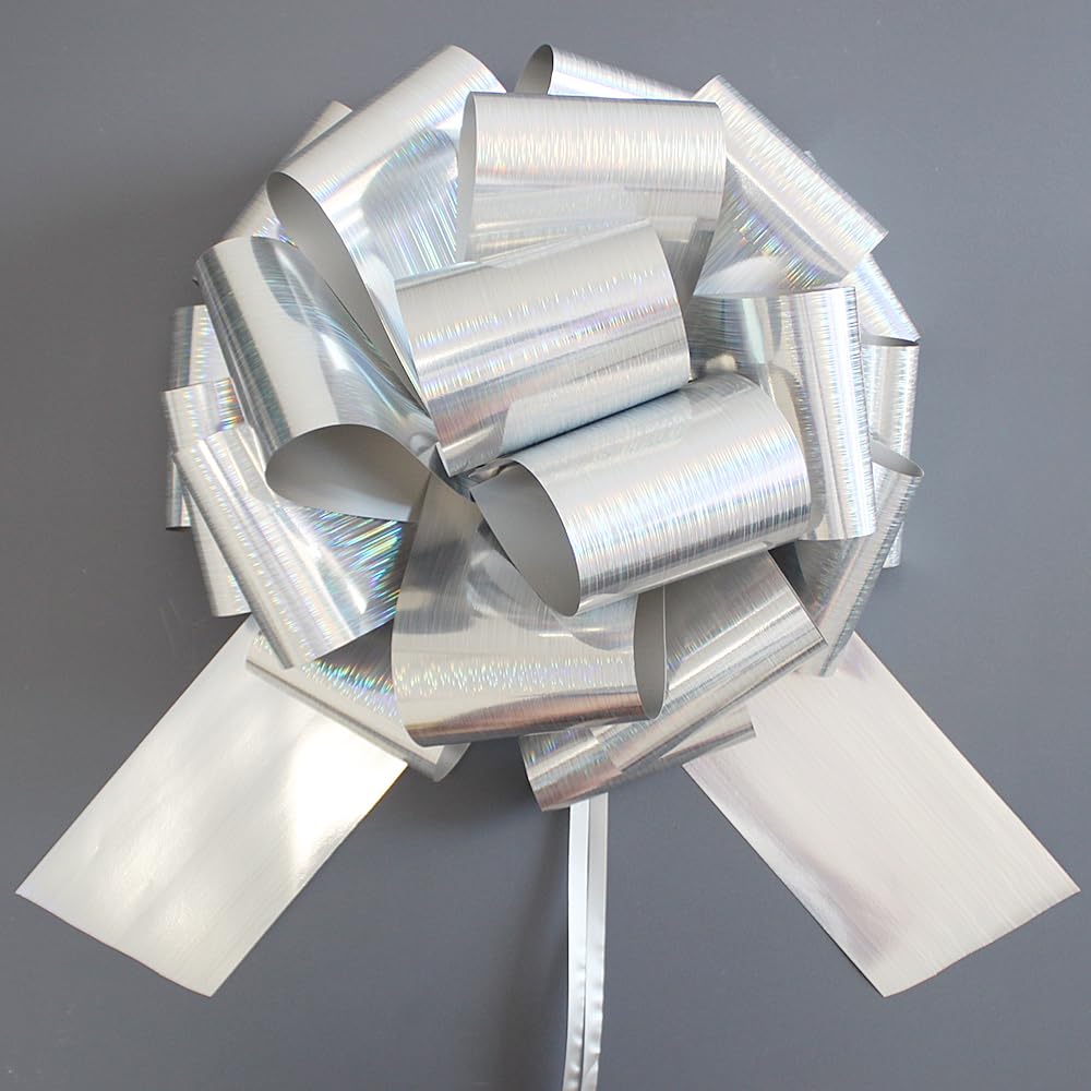 Photo 1 of 1Pc 14 Inch Large Gift Bow,Giant Car Bow for Christmas,Bicycles,Appliances,Gifts,Weddings,Classrooms,Rooms,Dining Table Decorations,and Partie (Sliver)