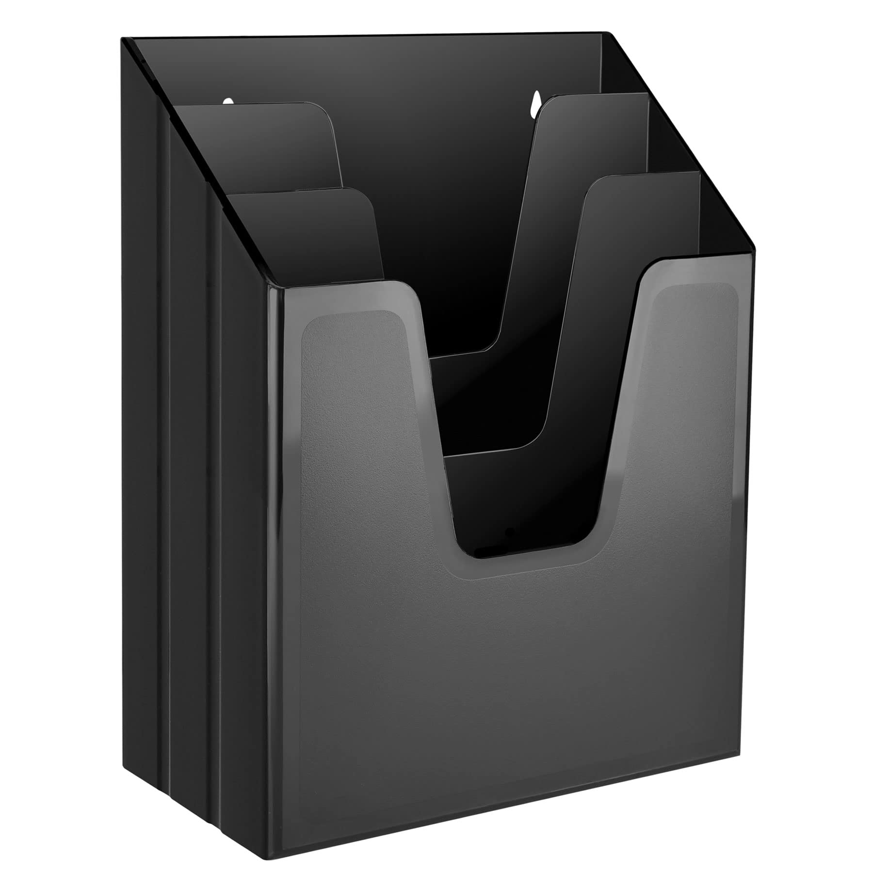 Acrimet Vertical Triple File Folder Holder Organizer, File Sorter (Plastic) (Black Color)