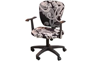 mmcrz Office Computer Chair Covers, Split Stretchable Seat Cover Removable & Washable Rotating Chair Protective Slipcover