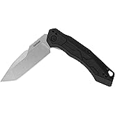 Kershaw Analyst Pocket Knife, Black, 3.25 Inch Stainless Steel Tanto Plain Edge Blade, EDC with Assisted Opening, 4-Position Clip Carry, Everyday Carry Pocket Knife for Men and Women