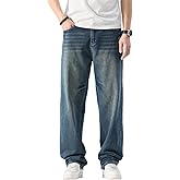 Semshedy Men's Baggy Jeans Wide Leg Jean Hip Hop Skater Streetwear Loose Fit Denim Pants 90s Style Vintage
