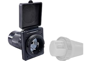 CAMPELIFY 50 AMP 125/250V RV Inlet 3 Prong Male Plug Shore Power Inlet-NEMA SS2-50P 50 Amp Replacement RV Power Inlet Plug Box,50 Amp Male End Connector with Twist-Lock Connection,Black