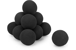 Stanbroil Ceramic Fire Balls - 4” Round Fire Stones for Fire Pit Fire Bowl and Fireplace - Set of 12, Black