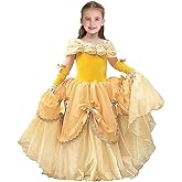 HIHCBF Girls Beauty and The Beast Costume Christmas Halloween Carnival Fancy Dress Belle Princess Birthday Party Ball Gown