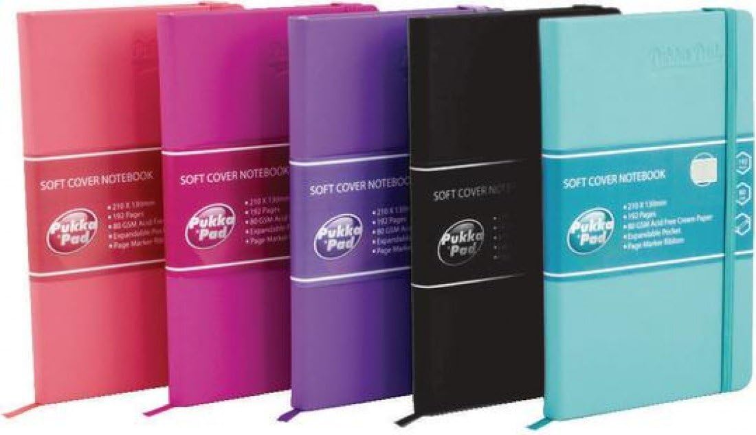 Pukka Pad Signature Soft Cover Notebook Casebound A5 Assorted (Pack of 5)