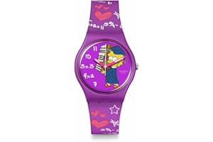 Swatch Casual Graduation Simpsons Watch Purple Quartz Bio-sourced Class ACT