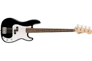 Fender Squier Sonic Precision Bass Guitar, Beginner Guitar, Includes 30 Days of Free Lessons, Laurel Fingerboard and Step Up Pickups, Chrome Hardware, and Polyurethane Finish, Black