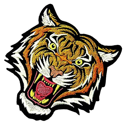 Tiger Embroidered Iron Applique Patch - The Roaring Bengal Striped Striped Souvenir