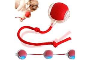 COLODAY Interactive Cat Toys Ball for Indoor, Multicolor Rolling Ball Motion Activate Rolling Ball, 360° Smart Automatic Moving Dog Puppies Toys Smart Automatic Rolling Pet Ball for Dog/Cat (Red)