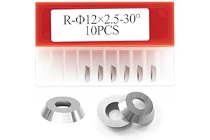 DIRTECH 12mm Round Carbide Inserts Cutters Knives Blades 12×2.5mm-30° Indexable Carbide Cutters Ci3 for Woodworking Lathe Finisher Hollower Wood Turning Tools 10pcs