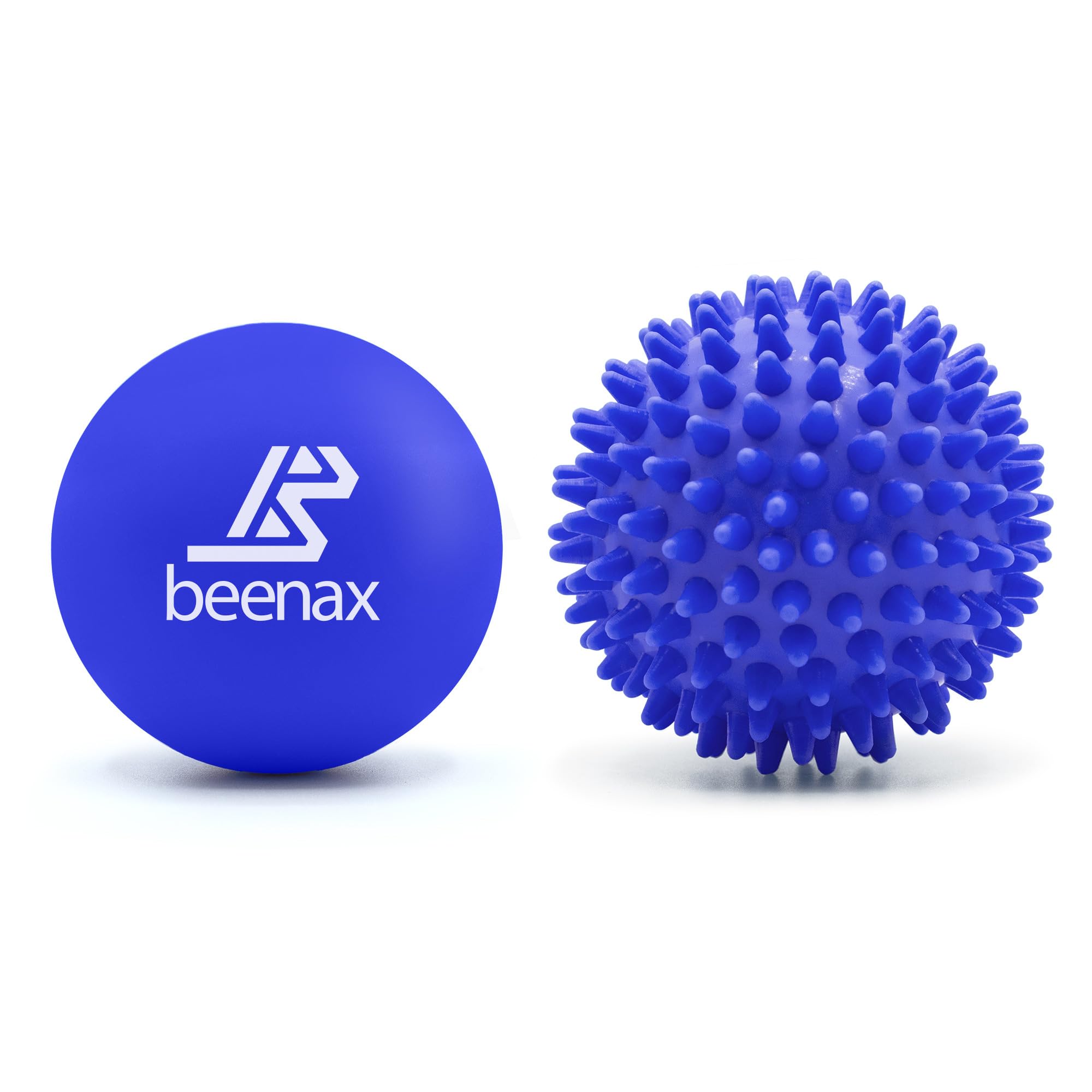 Beenax Lacrosse & Hard Spiky Massage Ball Set - Trigger Point, Myofascial Release, Plantar Fasciitis, Deep Tissue, Muscle Relief, Yoga, Pilates, Physio, Rehab - Relieve Stress and Relax Tight Muscle