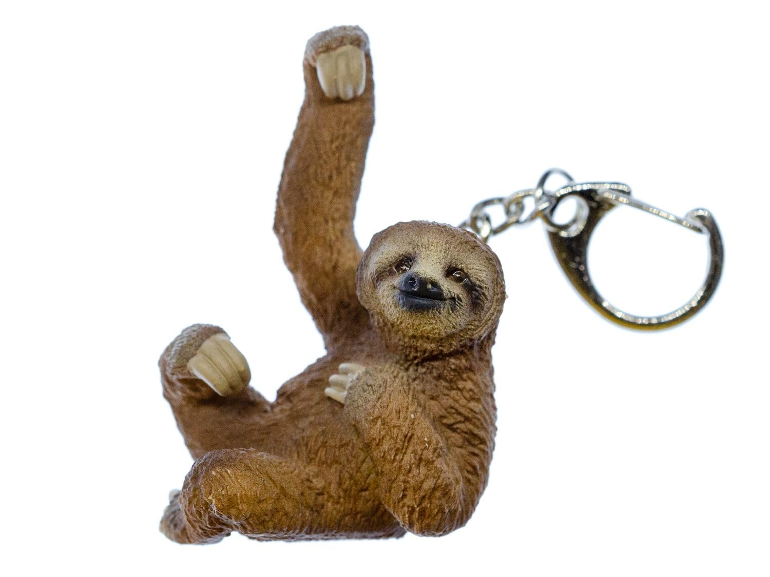 Miniblings Sloth Key Ring Chain Zipper Sloths Animals Mammal Exotic Jungle Brown