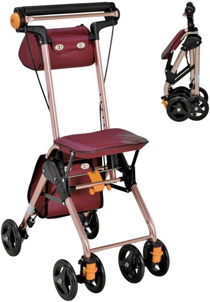 Walker, Rollator Portable Walker with Seat Running Aid Mobility Trolley