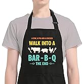 Uiycolk Funny Aprons for Men with Pockets, Mens Apron for Cooking Grilling BBQ, Dad Gifts for Husband Birthday Fathers Day