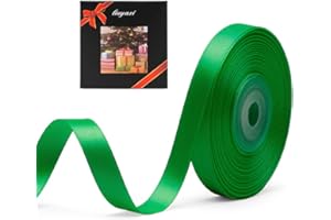 LIUYAXI Solid Color Green Satin Ribbon 5/8 inch X 25 Yard, Ribbons Perfect for Crafts, Hair Bows, Gift Wrapping, Wedding Party Decoration and More