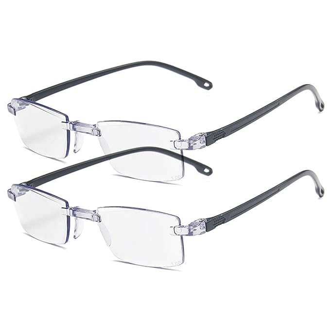 Buy AUGEN Blue Block Rimless Reading Glasses Black Clear Unisex Free