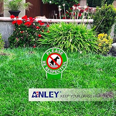 Anley Double Sided No Pooping Dog Sign Please Be Respectful No