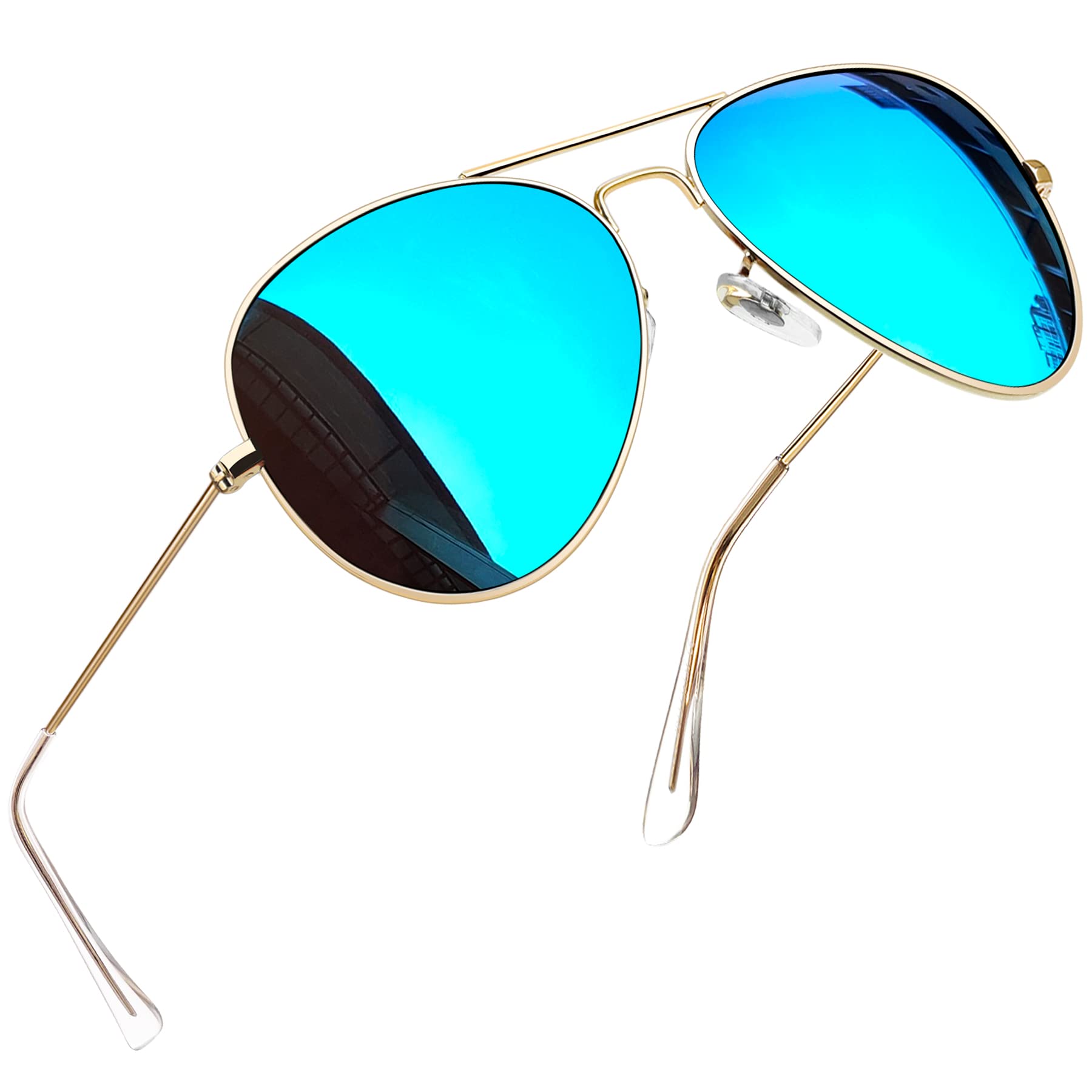Oversized Polarized Blue Aviation Sunglasses for Men  display picture 1