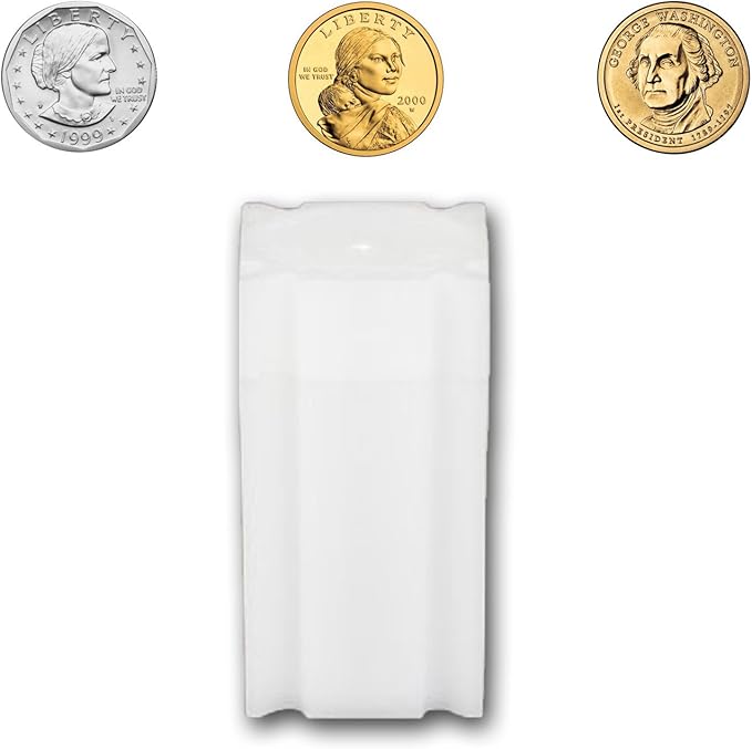 Square Small Dollar Coin Tube(Qty=5 Tubes) Everything Else