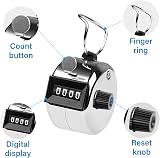 SDARMING 4-Digit Tally Counter 3 Pack Metal Hand Clicker No Battery view 3