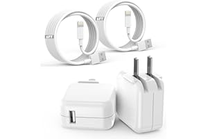 FITQUIPMENT iPad iPhone Charger Fast Charging [ Apple Certified ] 2Set 6FT USB to Lightning Cable iPad Cord with 12W Foldable Block iPhone Charging Travel Wall Plug Compatible with iPad, iPad Pro, iPad Air,iPhone