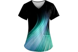 HXHYQKP Plus Size Scrubs for Women Printed Summer Tops for Women 2024 Scrubs Scrubs for Women Stretchy Nursing Scrubs Shirts