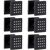 HOMEDEC Brass Square Shower Body Spray Jets Head (Matte Black, 6pcs)
