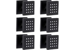 HOMEDEC Brass Square Shower Body Spray Jets Head (Matte Black, 6pcs)