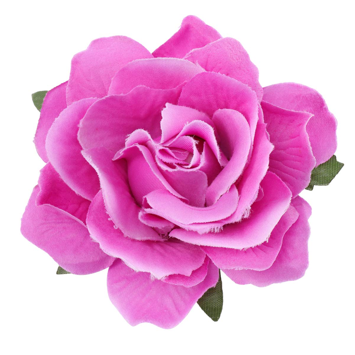 FRCOLOR 5pcs Hair Clip for Women, 10CM Cloth Rose Brooch Lifelike Corsage Hair Clip for Wedding (Purple)