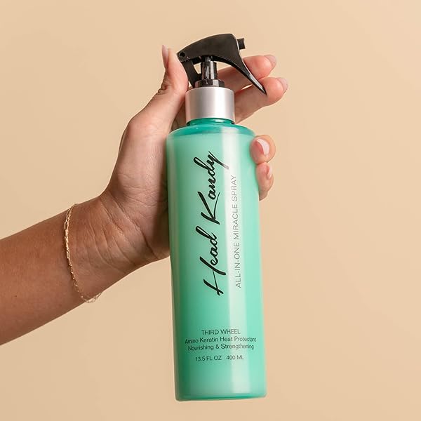 HEAD KANDY HEAT PROTECTANT SPRAY FOR HAIR | THE THIRD WHEEL | THERMAL PROTECTION SPRAY WITH AMINO KERATIN | PROTECTS AGAINST HEAT DAMAGE, BREAKAGE, HUMIDITY | 13.5 OZ