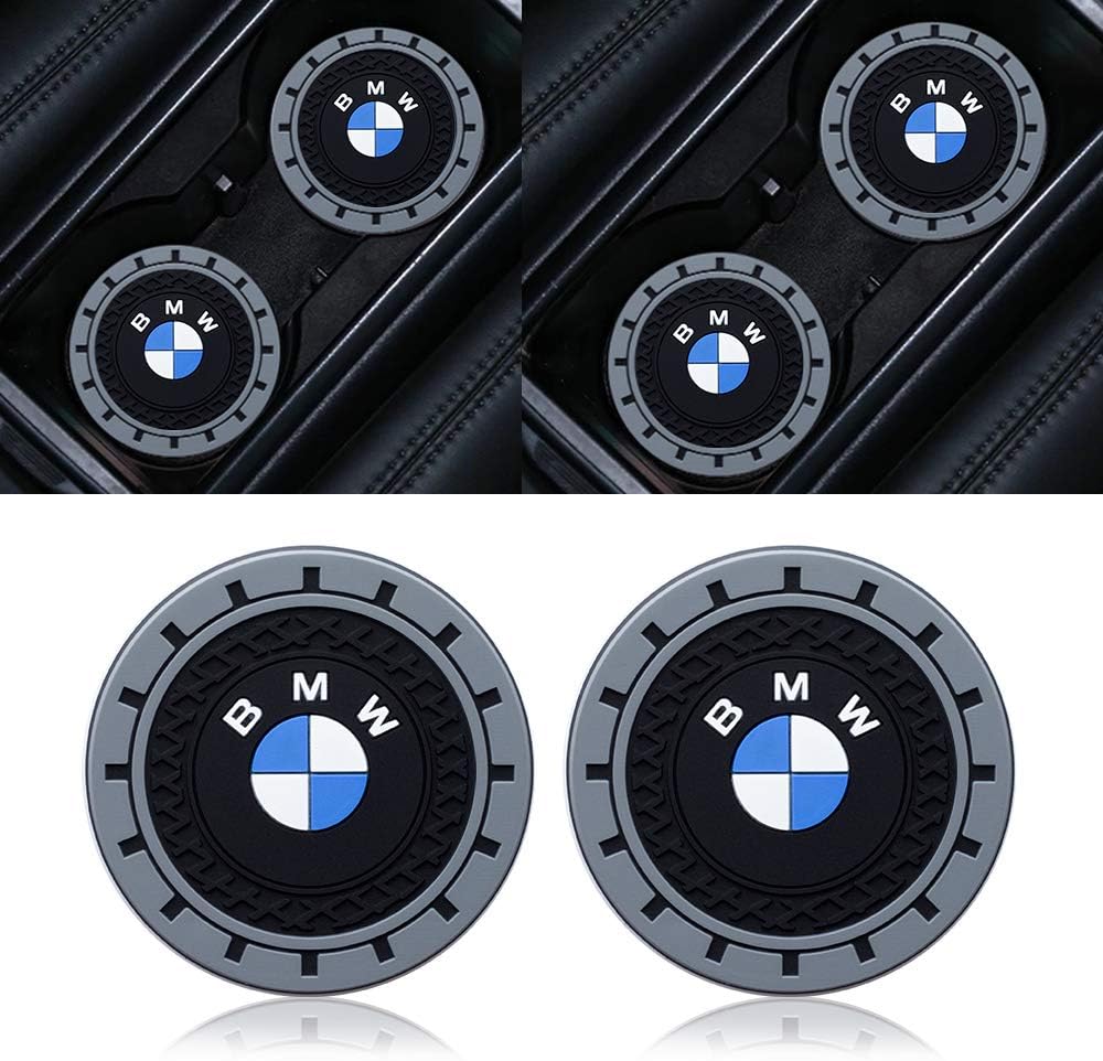 Goshion 2PCS2.75 Inch Diameter Oval Tough Car Logo Vehicle Travel Auto Cup Holder Insert Coaster for BMW 1 3 5 7 Series F30 F35 320li 316i X1 X3 X4 X5 X6 (2.9" Dia.（X3 /X4 /5/7 Series）