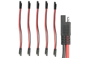 GZZTORES 5 Pack 10 Gauge 2 Pin Quick Disconnect Polarized Wire Harness SAE Connector Bullet Lead Cable for Motorcycle Boat Car Tractor - 12in Red and Black Wire (5PCS 12IN 10GAUGE)