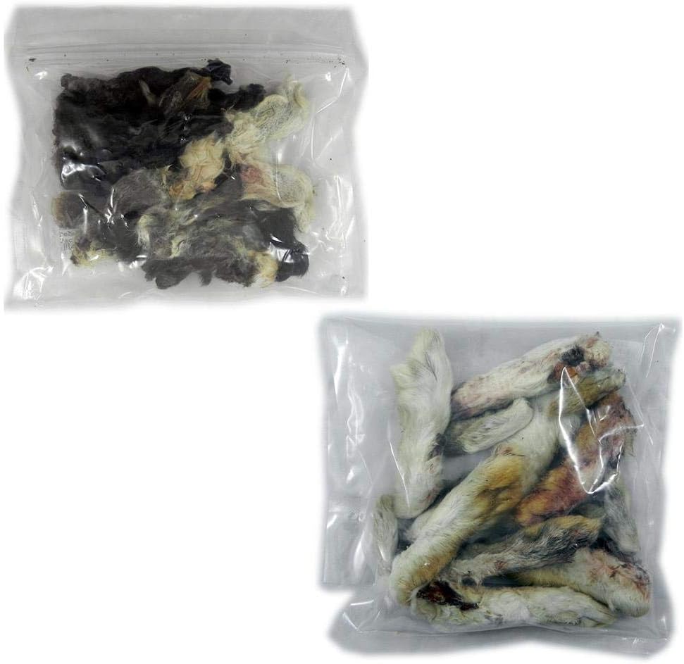 Hare Today Dehydrated Rabbit Feet and Rabbit Ears Natural Treats 2 Pack