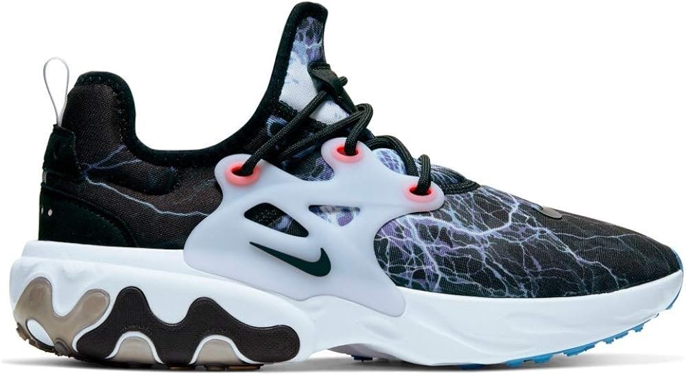 Nike Men's React Presto Running Shoes (8, Black/Black/White/University Blue/Habanero)