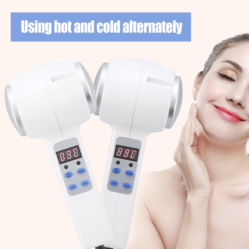 ZJchao Hot and Cold Hammer Ice Fire Double Heads Vibration Massage Instrument, Skin Tightening Facial Lifting Wrinkle Removal and Shriking Pores Beauty Device: Sports & Outdoors