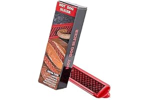 ksngTixe Hot Dog Cutter Criss Cross - Food-Grade Stainless Steel Blade Hot Dog Slicer with One-Touch Release & Handle, Sausag