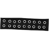 Uchyius Grommet Headband, Y2k Wide Eyelet HeadbandS, Elastic Hairband Grunge Accessories Punk Hair Accessories, Stretchy Hair band for Women (Black, Style-2)