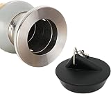 Tomario 2 Pack Silicone Sink Bath Plug 44mm with Stainless Chain Black 2x view 2