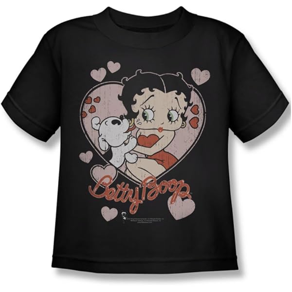 Amazon.com: Betty Boop - Classic Kiss Juvy T-Shirt In Black